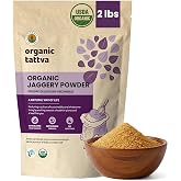 Organic Tattva Jaggery Powder (Gur/Gud), 2 lbs, Powdered Sugar Substitute | USDA Certified, Made from Sugarcane, Natural Sweetener, Zero Additives, Ideal for Tea, Coffee, Desserts, Baking &amp; Cooking