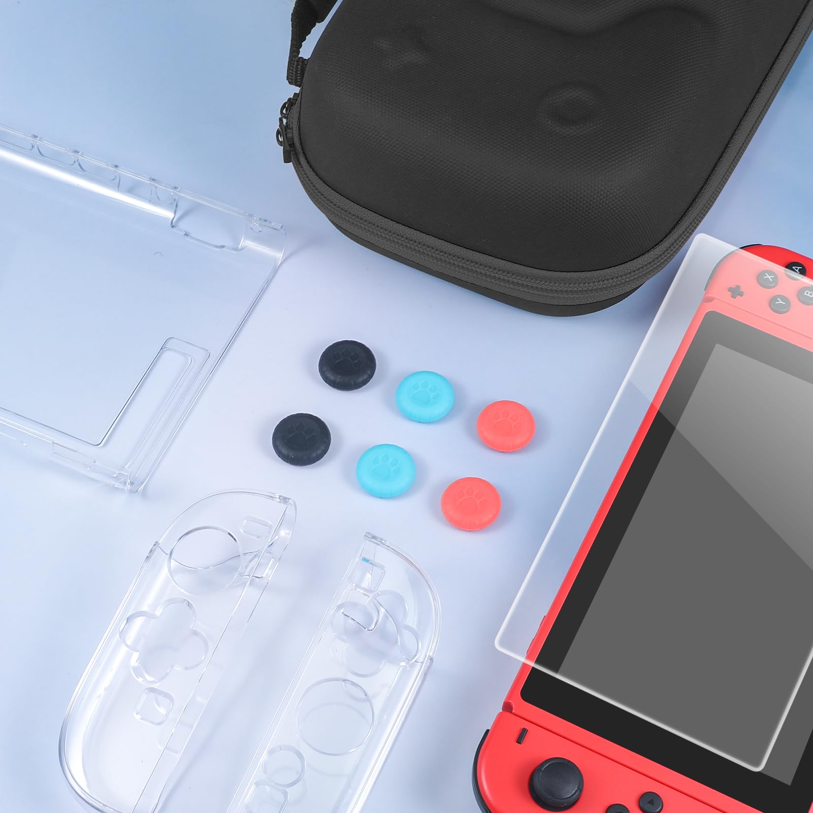 Tasche für Nintendo Switch 2 (2025) - Harte Tragetasche mit 24 Spielkarten-Fächern & Bracket, Zubehör Beinhaltet Reisetasche für Nintendo Switch 2,Displayschutz,Transparente Schutzhülle,Daumengriff 7