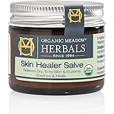 Organic Meadow Herbals Skin Healer Salve 2oz, USDA Certified Organic. For Eczema, Cuts, Burns, Itchy, dry Skin. Woman-owned & Operated Since 1994.