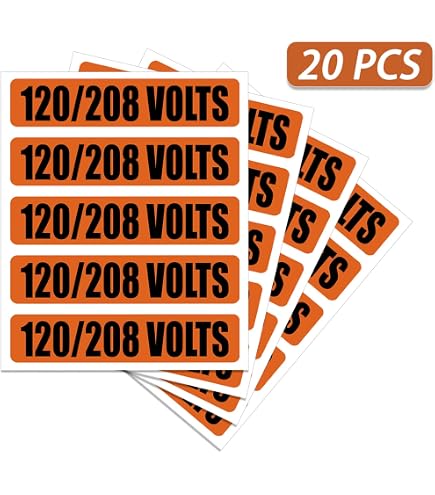 Amazon.com - 277-480 Volts Voltage & Conduit Markers | Sticker