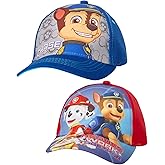 Nickelodeon Boys' Paw Patrol Baseball Cap - 2 Pack Chase, Marshall, Rubble Curved Brim Strap Back Hat (2T-7)