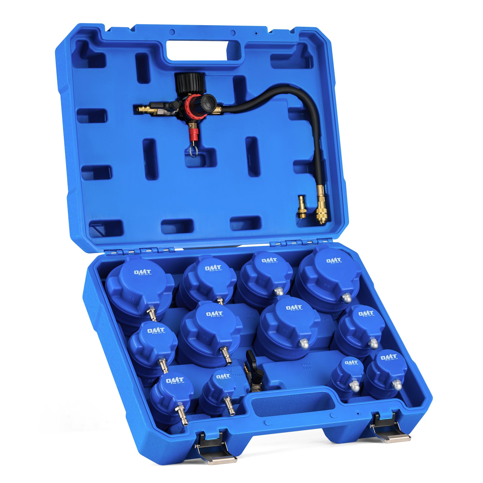 Photo 1 of Orion Motor Tech Turbo Boost Leak Tester Set, Turbo System Leakage Tester Kit with Smoke Adapter 6 Pairs of Stepped Adapters 1.2" to 3.5", Turbo Pressure Leak Tester for Cooling Emission Exhaust Pipes