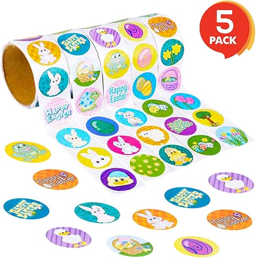 ArtCreativity Easter Sticker Roll Assortment 5 Rolls with
