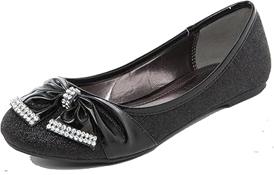black jeweled flats