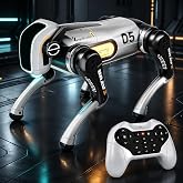 TOPMVP Smart Programmable Remote Control Robot Dog Toy(White) | 30+ Interactive Tricks, Voice Command Scenarios, STEM Educational RC Puppy, for Kids ages 5-12, Designed for Smooth Floor