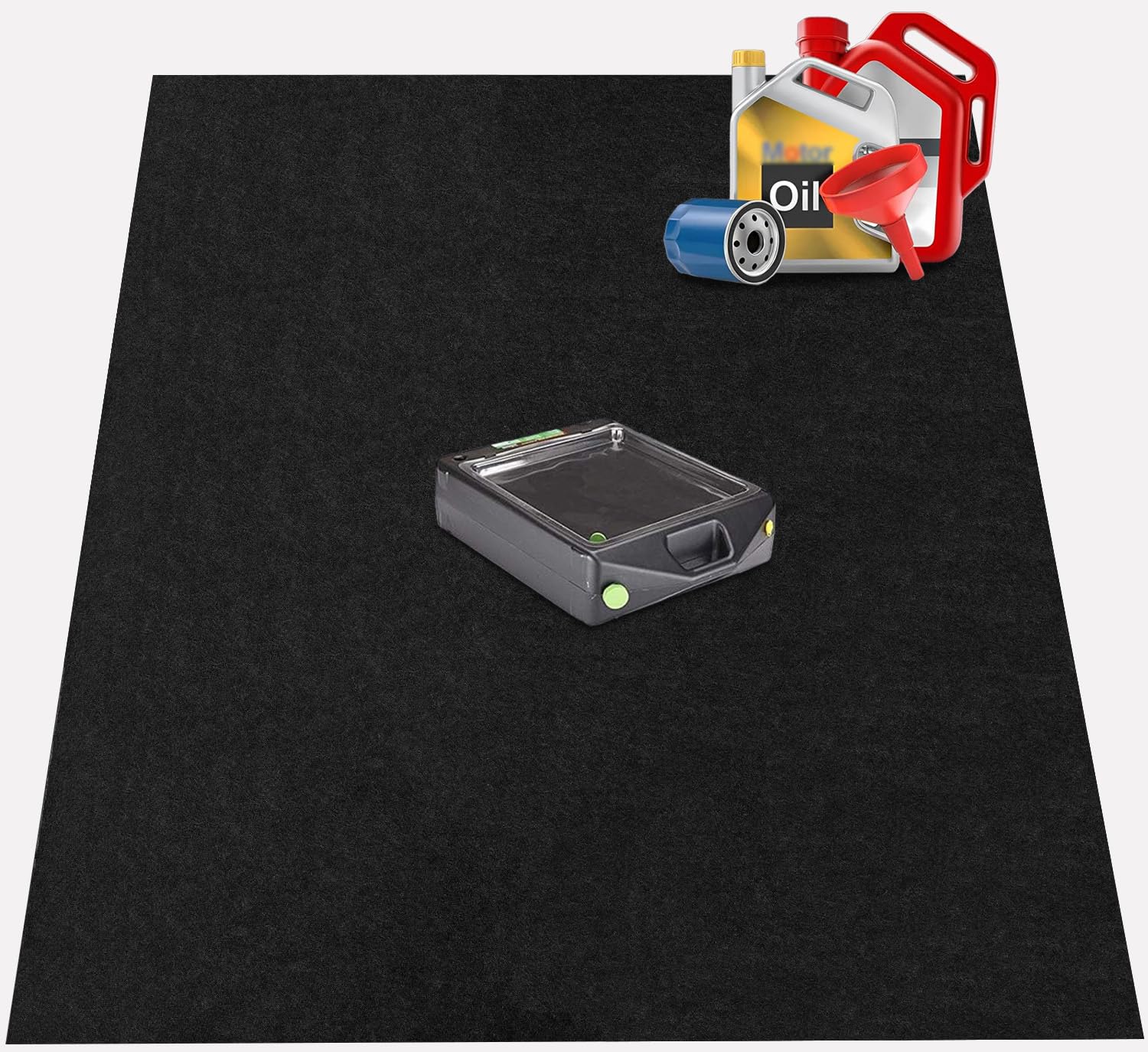 Photo 1 of AiBOB Oil Spill Mat, 36 X 60 inches, Garage Floor Mat Under Car, Waterproof Backing Absorbent Pad Protects Floor, Durable, Reusable, Black