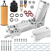 Aluminum Engine Oil Cooler And Oil Filter Housing Adapter Gaskets Sensor Fit for 2011-2016 Chrysler 200 300, Dodge Charger, G