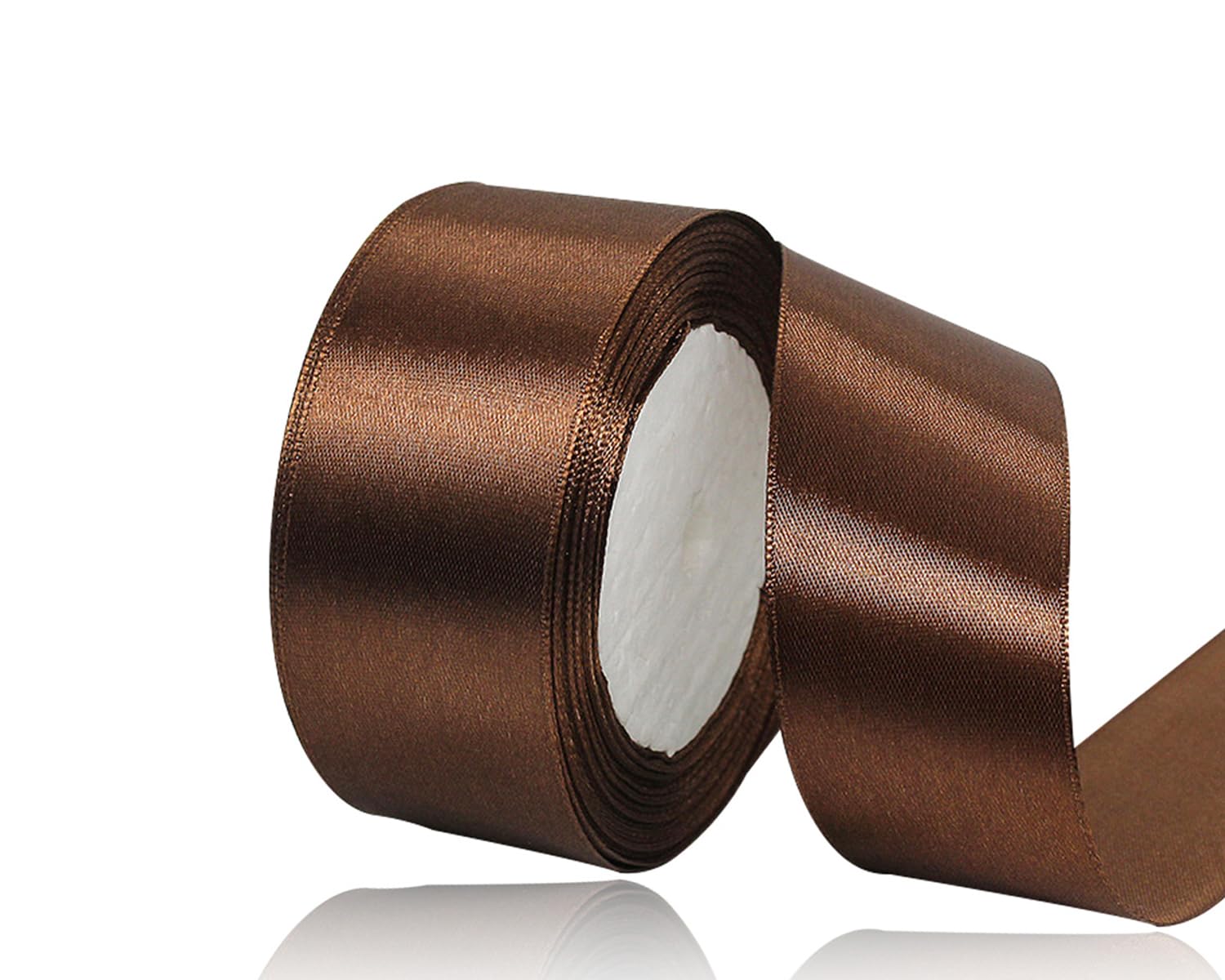 Coffee Satin Ribbon 40mm, 22 Meters Coffee Fabric Ribbons for Gift Wrapping, Crafting, Hair Bows, Sewing, Wreaths, Cakes, Wedding Party and Christmas Decoration — image 1