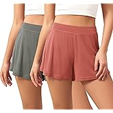 ODODOS 2-Pack Ultra-Soft Modal Lounge Shorts for Women – Lightweight & Breathable Sleepwear, 3" Inseam