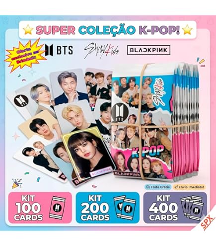 KIT 200 CARDS - K-POP (BTS STRAY KIDS BLACKPINK) (CARTINHAS