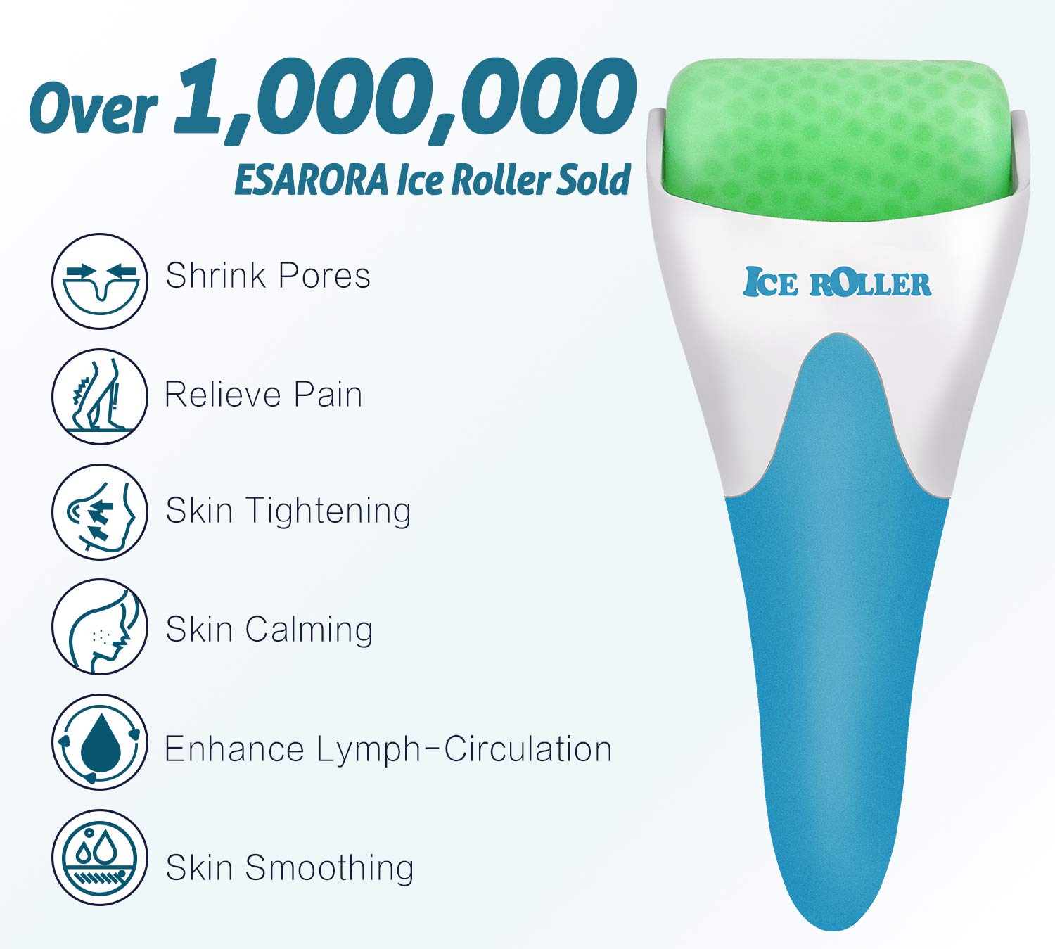 ESARORA Ice Roller for Face & Eye, Puffiness, Migraine, Pain Relief and Minor Injury, Skin Care Products: Beauty