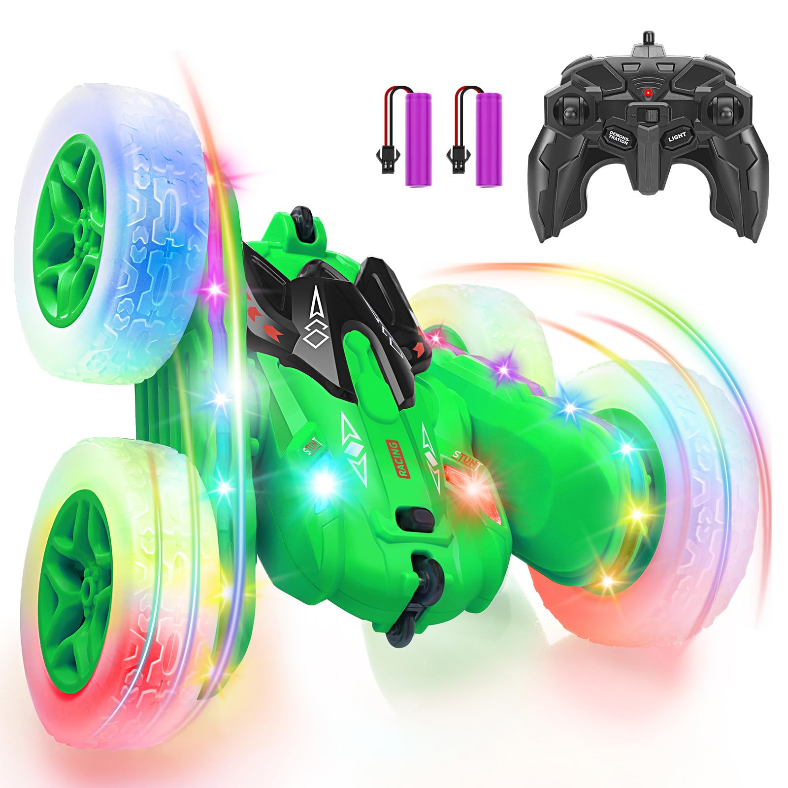 Remote Control Car String SGILE Remote Control Car, Stunt Car with Sides Light Strip and ...