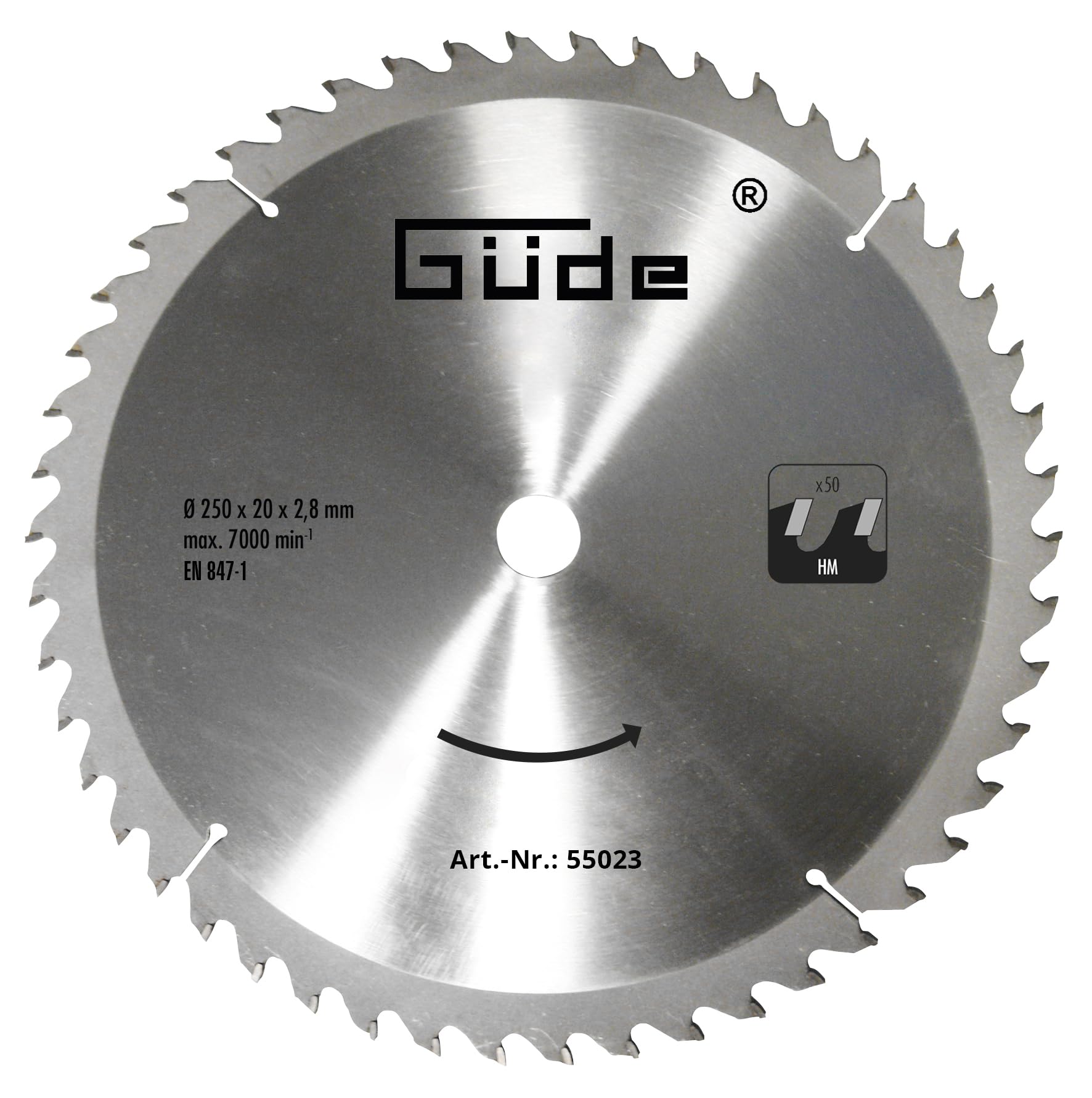 Güde Carbide Blade with 50 Teeth 250 X 20 mm