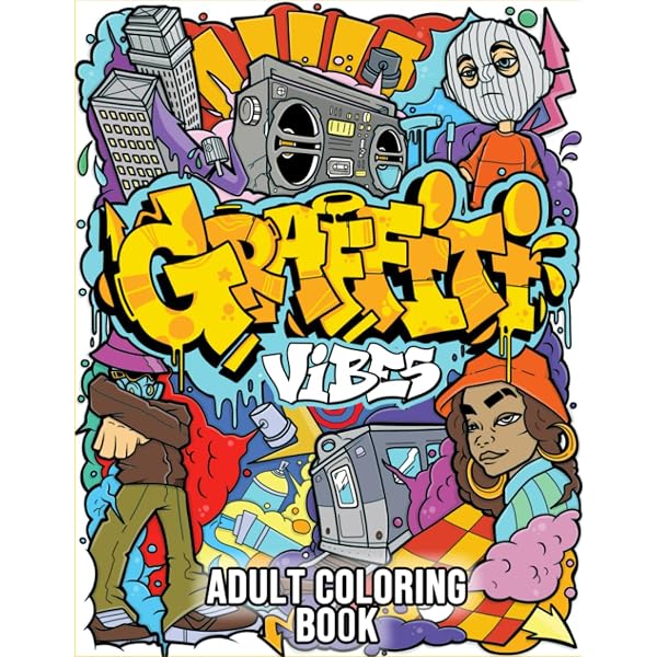 グラフィティアート雑誌、書籍20冊セット　graffiti HIPHOP ART Amazon.com: The Graffiti Art Coloring Book (Vol.2): Over 40 Stress