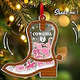 Cowgirl Christmas Ornaments, Cowgirl Boot Ornament for Christmas Tree, Shaker Ornaments 2025, Gift for Friends