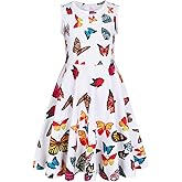 Eledobby Girls Summer Dress Princess Sleeveless A-Line Swing Sundress Kids Casual Tank Dresses Beach Playwear Outfit