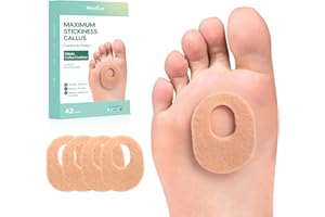 Welnove 42pcs Callus Pad with Water-Resistant Self-Stick Adhesive, Protects Foot, Heel and Toes from Rubbing and Friction,Ova