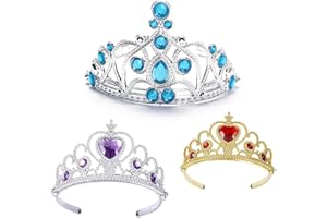 LxcshLjx 3 Pcs Princess Tiara Crown Headpieces, Birthday Tiara Set, Princess Dress Up Crowns, Dress-up Headband, Party Costum