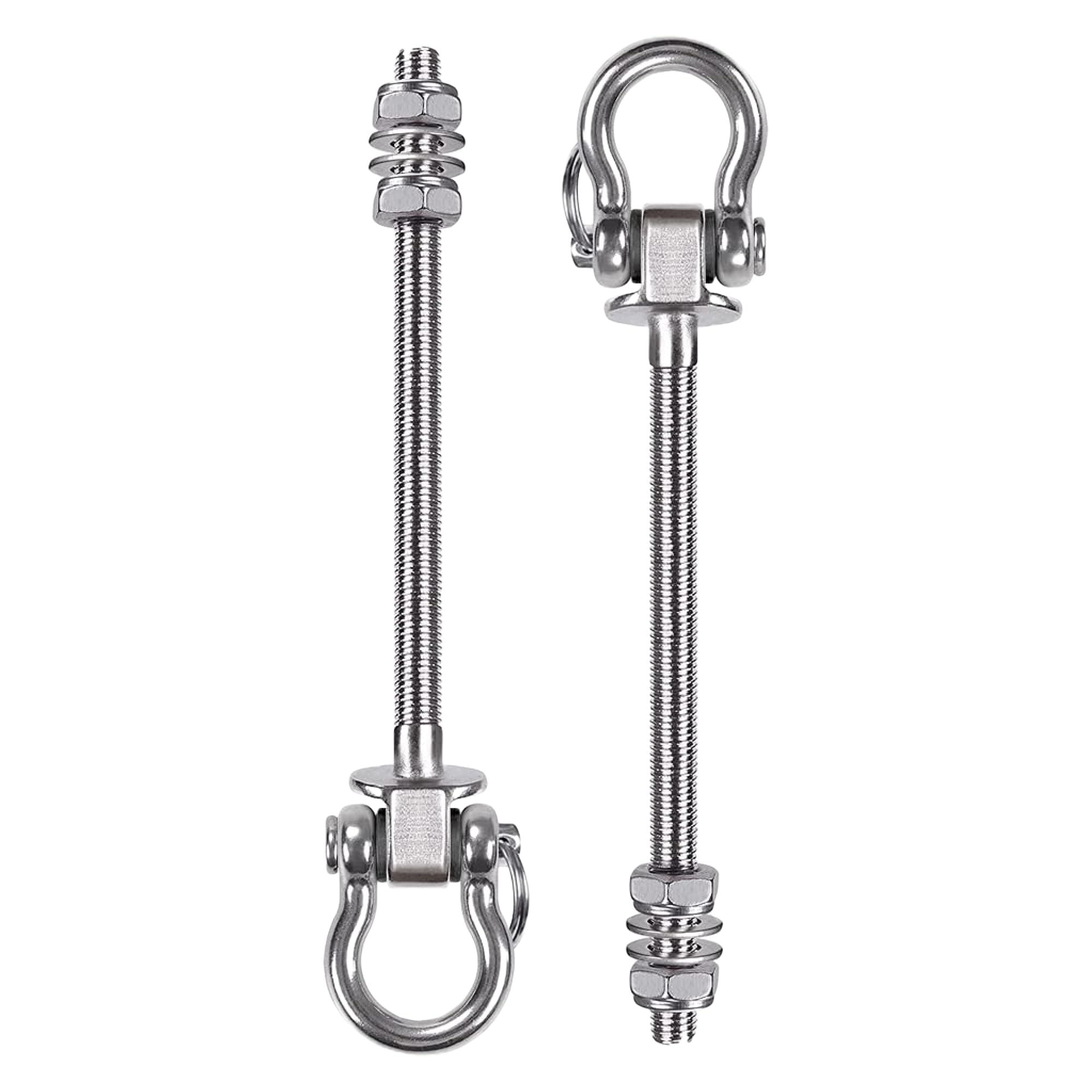 Photo 1 of (SINGLE) (BAGGED) Albo 2 Pack Heavy Duty Swing Hangers – 8.7 Inch, 304 Stainless Steel, 1800 lbs Swivel Hooks for Hammock, Porch, Gym, Punching Bag, Yoga, Playground, Ceiling Mount for Wood & Concrete Indoor Outdoor