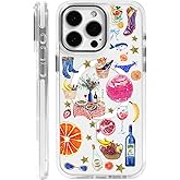 OKBUOK for iPhone 15 Pro Case [Compatible with Magsafe],Girls Women Clear Magnetic Case Silicone Shockproof Protective Cover with Pattern Coquette Fun Pattern Lllustrations