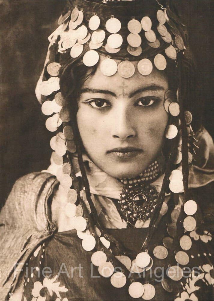 Photographs - Fine Art Los Angeles Lehnert & Landrock Photo, Portrait of Young Tunisian Woman, 1905
