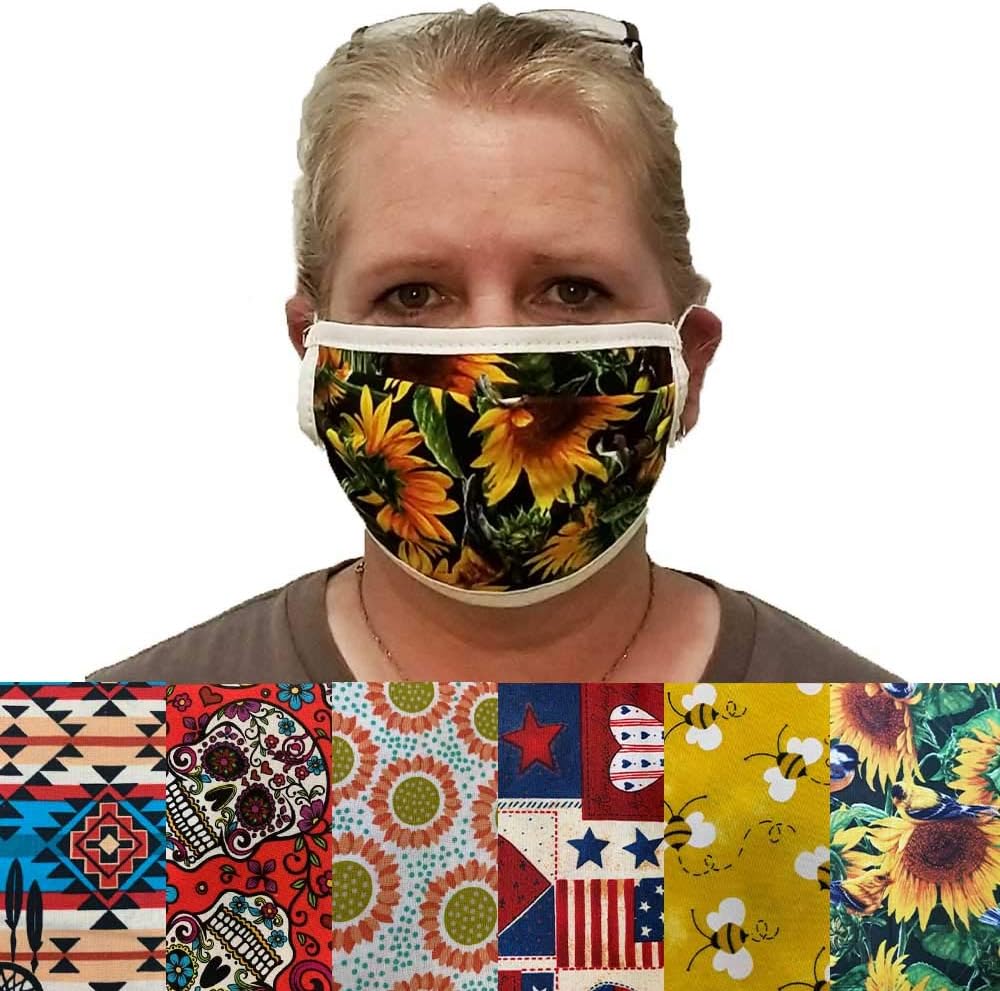 Vispronet Reusable Facemask – Double-Layered 100% Cotton – Elastic Ear Loops for Secure Fit – Breathable – Sanitize Before Use
