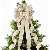 Christmas Tree Topper Bow Elegant Gold Bows for Christmas Tree, 52"X12" Large Ribbon Tree Topper for Xmas Holiday Wedding Birthday Party