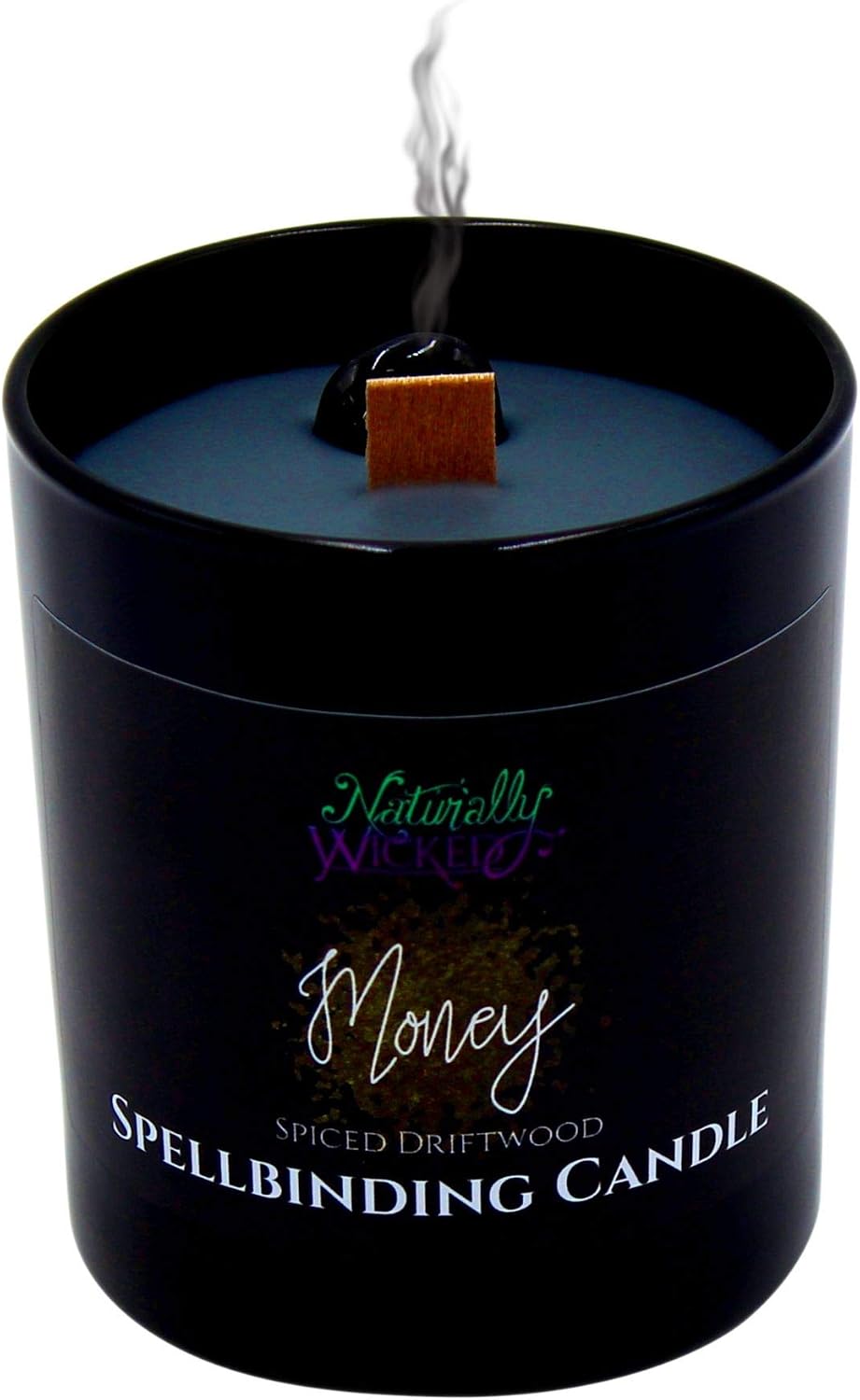 Naturally Wicked Spellbinding Money Candle, Black, Large - 250ml
