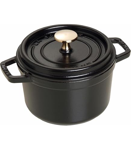 Amazon.com: Staub Cast Iron 0.75-qt Round Cocotte - Matte Black