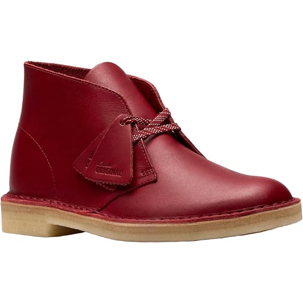 Clarks Men’s Desert Boots Size 10 Burgundy Red Suede Lace Up Ankle Chukka Crepe Men main image 2
