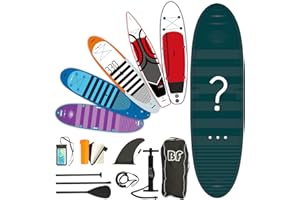 Bifanuo Inflatable Stand Up Paddle Board with SUP Accessories and Backpack Paddle Boards for Adults. Non-Slip Deck, Wide Stance, Bottom Fin, Double Action Pump