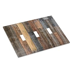 Vintage Wood Planks Light Switch Cover Triple