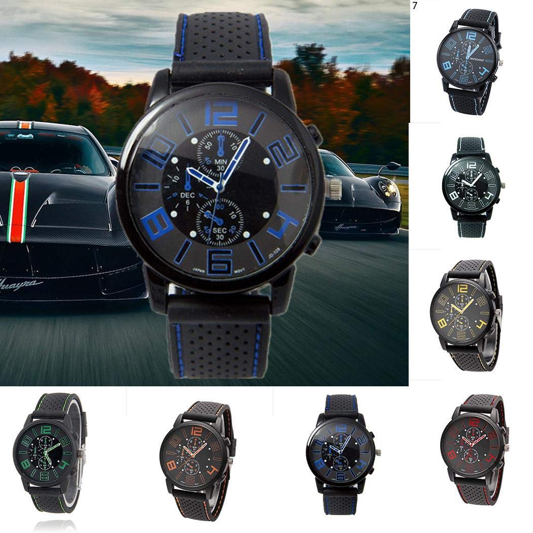 melysEU Orologio da Polso da Uomo con Cinturino in Silicone con quadrante Tondo a Forma di puntatore di Moda da Polso da Uomo Orologi e Orologi da Polso