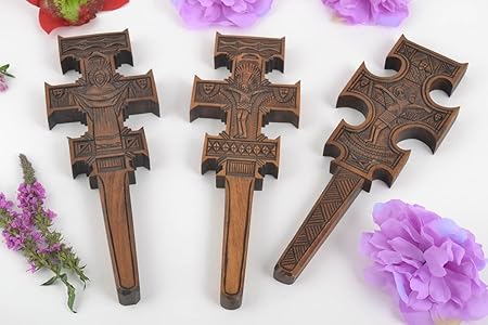 Cruces De Madera Hechas A Mano Adornos Para Casa Cristianos Regalos Originales Amazon Es Hogar