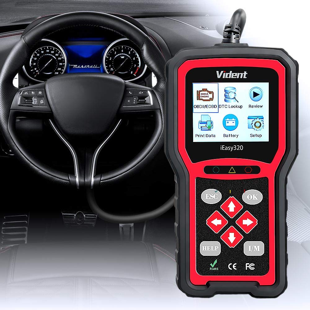 VIDENT iEasy320 Universal Obdii/Eobd+Can Code Reader Obd2 Diagnostic Scan Tool for Car Engine Fault Code Reader/O2 Sensor Systems Diagnostic/On-Board Monitor/Component Test Multi-Language