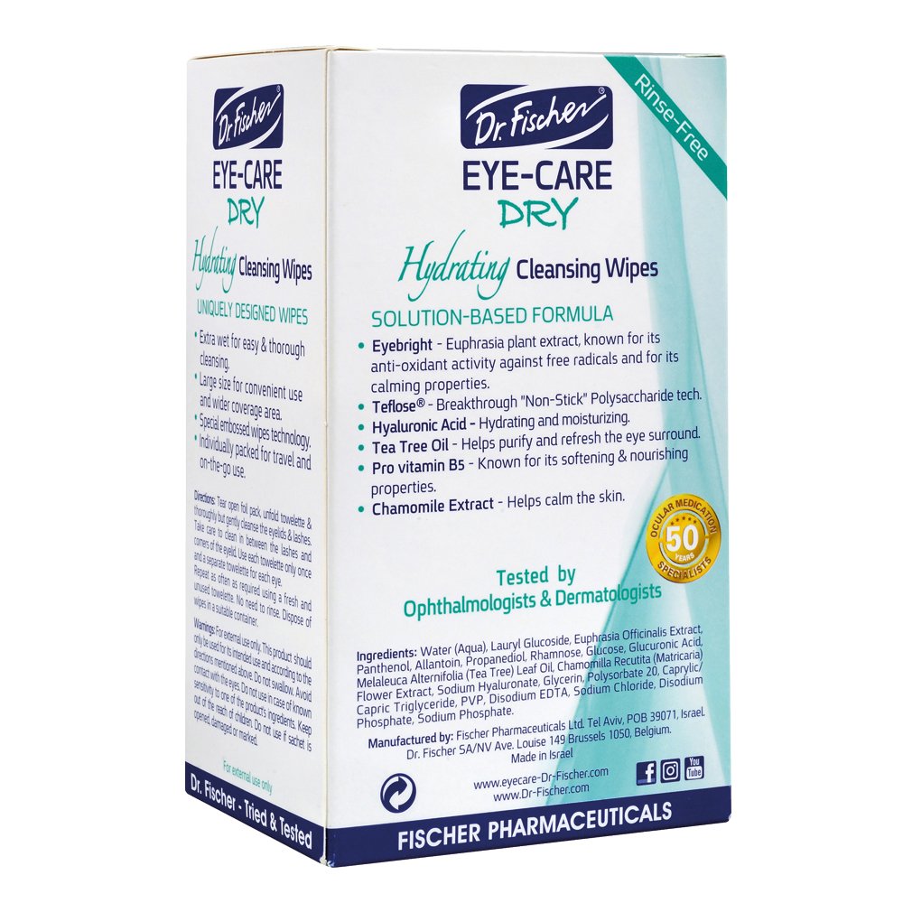 Dr. Fischer Eye Dryness Care Eyelid Wipes Moisturize Daily Hygienic
