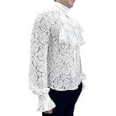 AIBEIX Mens Pirate Vampire Shirt Renaissance Victorian Medieval Gothic Shirt