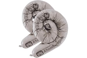 NEW PIG CORPORATION PIG Home Solutions Original Absorbent Sock - Oil Absorber Snake - 2-Pack - 3" x 42" - Gray - PM50071