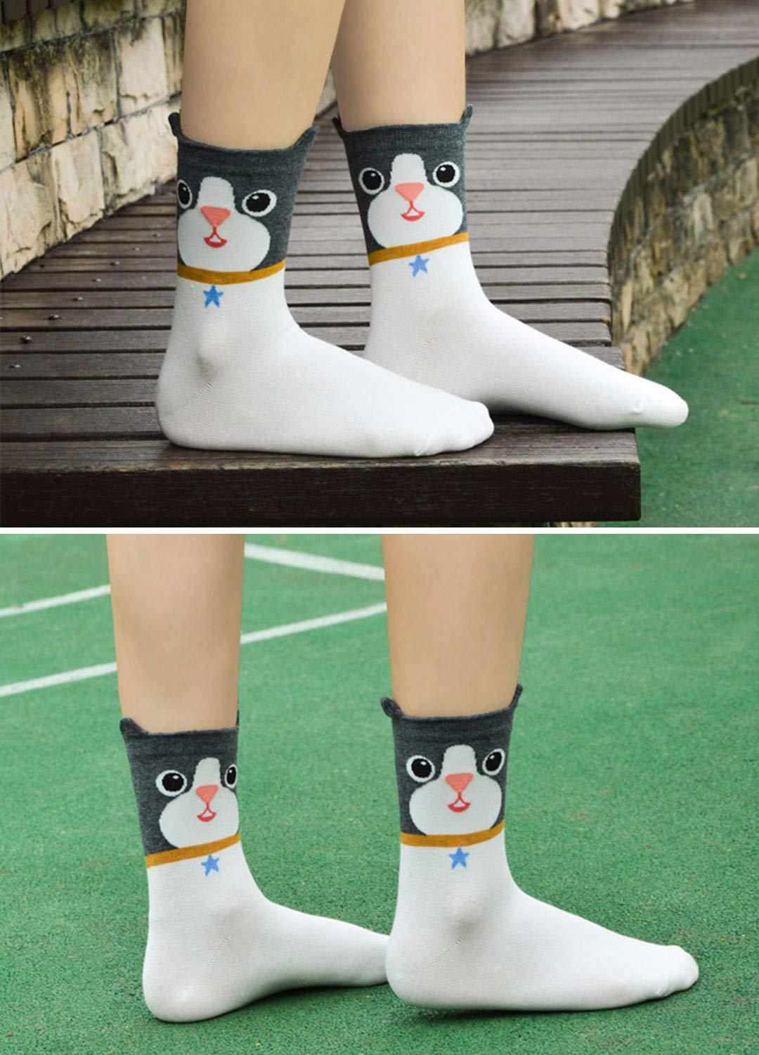 Womens Girls Animal Socks Cute Cartoon Socks Casual Cotton Novelty Crew Socks Gift Socks