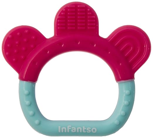 INFANTSO Ring Shape Non-Toxic Food-Grade Silicone Baby Teether, BPA-Free for Pain Relief