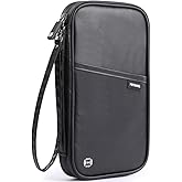 VanFn RFID Travel Passport Wallet, Family Passport Holder, Trip Document Organizer P.Travel Series (Nylon - Black)