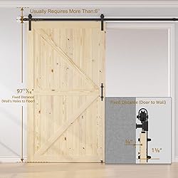 SMARTSTANDARD 60in x 96in Sliding Barn Door with