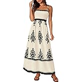 PRETTYGARDEN Summer Dress for Women 2026 Floral Sundress Spaghetti Strap Flowy Beach Vacation Boho Maxi Dresses