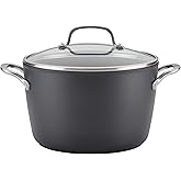 KitchenAid Hard Anodized Induction Nonstick Stock Pot/Stockpot with Lid, 8 Quart, Matte Black