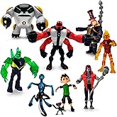 Figures Based on Ben 10 Action Figures - Set of 9 Toys [Ben Tennyson, Four Arms, Grey Matter, Kineceleran, Diamondhead, Hex, Steam Smythe, Cannonbolt, Heatblast]