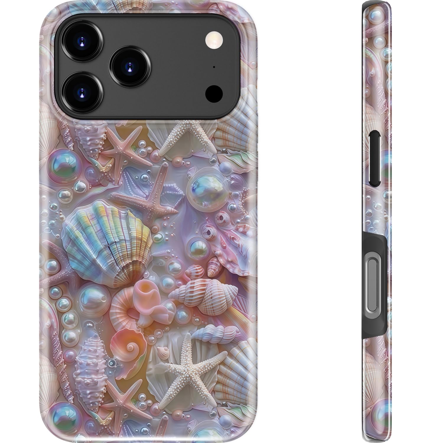 DEENAKIN for iPhone 17 Pro Max Case Cute,Aesthetic Vintage Beachy Summer Coquette Costal Vibrant Seashell,Compatible with Magsafe,Trendy Unique Protective Slim Silicone Phone Cover for Women Girls