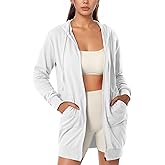 GIVON Womens Zip Up Long Tunic Hoodie Sweatshirt Lightweight Regular Fit Jacket with Pockets