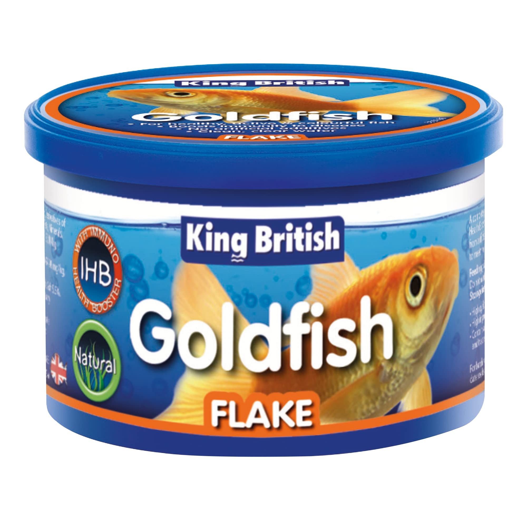 King British | Goldfish Flake With Immuno Health Booster | Complete Food for Coldwater Fish | Helps Prevent Infection and Disease | Includes Essential Vitamins | 12g