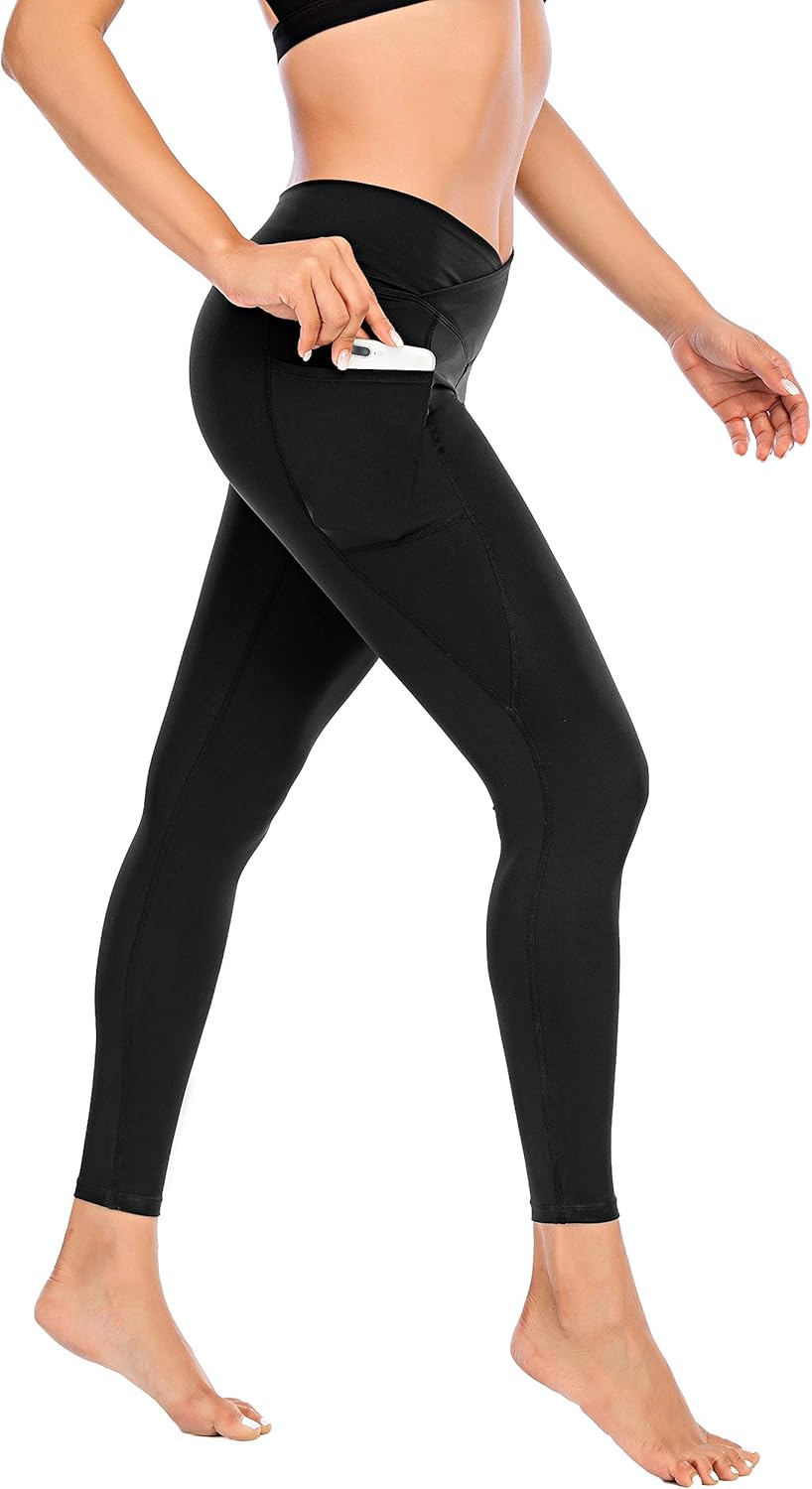 Miss Adola Workout Leggings for Women with Pocket-High Waisted Yoga Pants-Tummy Control Non-See Through Yoga Leggings: Clothing