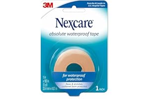 Nexcare 731 First Aid Waterproof Tape w/Dispenser,1-Inch x180-Inch, Flexible